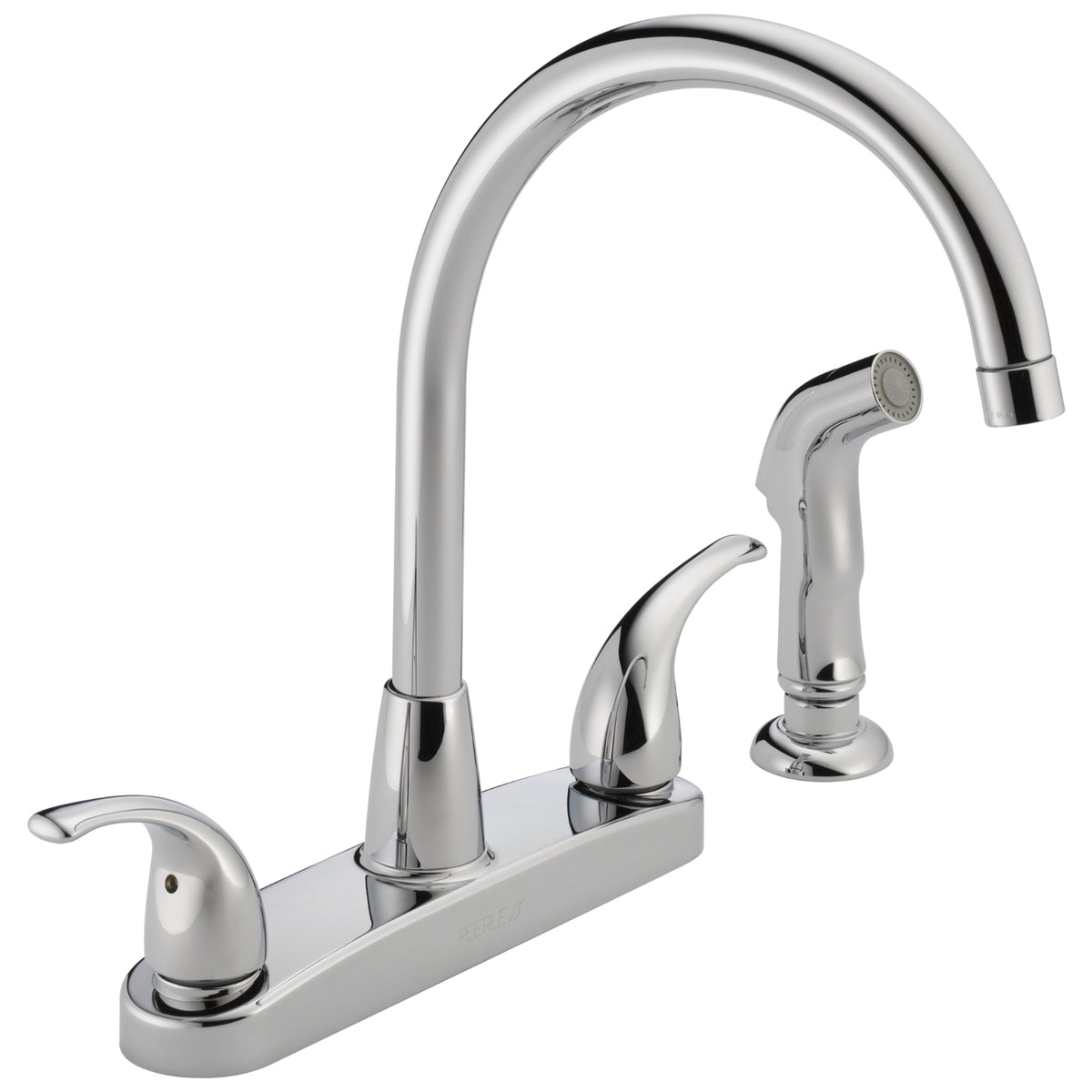 Peerless P299578LF Two Lever Handle Kitchen Faucet, Chrome Finish