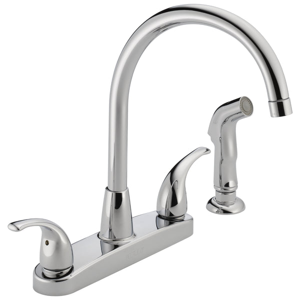 Peerless P299578LF Two Lever Handle Kitchen Faucet, Chrome Finish