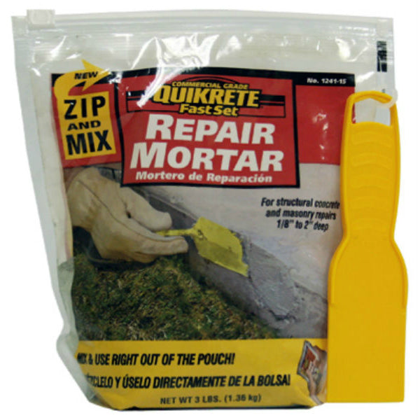 Quikrete® 1241-15 Commercial Grade Zip & Mix FastSet™ Repair Mortar, 3 Lbs