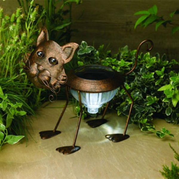 Smart Solar® 3566WRM1 Solar-Powered Metal Cat Accent LED Light