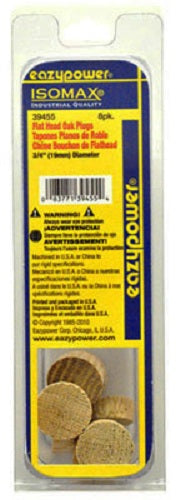 Eazypower® 39455 Flat Head Oak Plug, 3/4", 8-Piece