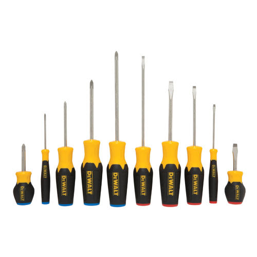 DeWalt® DWHT62513 Screwdriver Set, Color-Coded Handle, 10-Piece