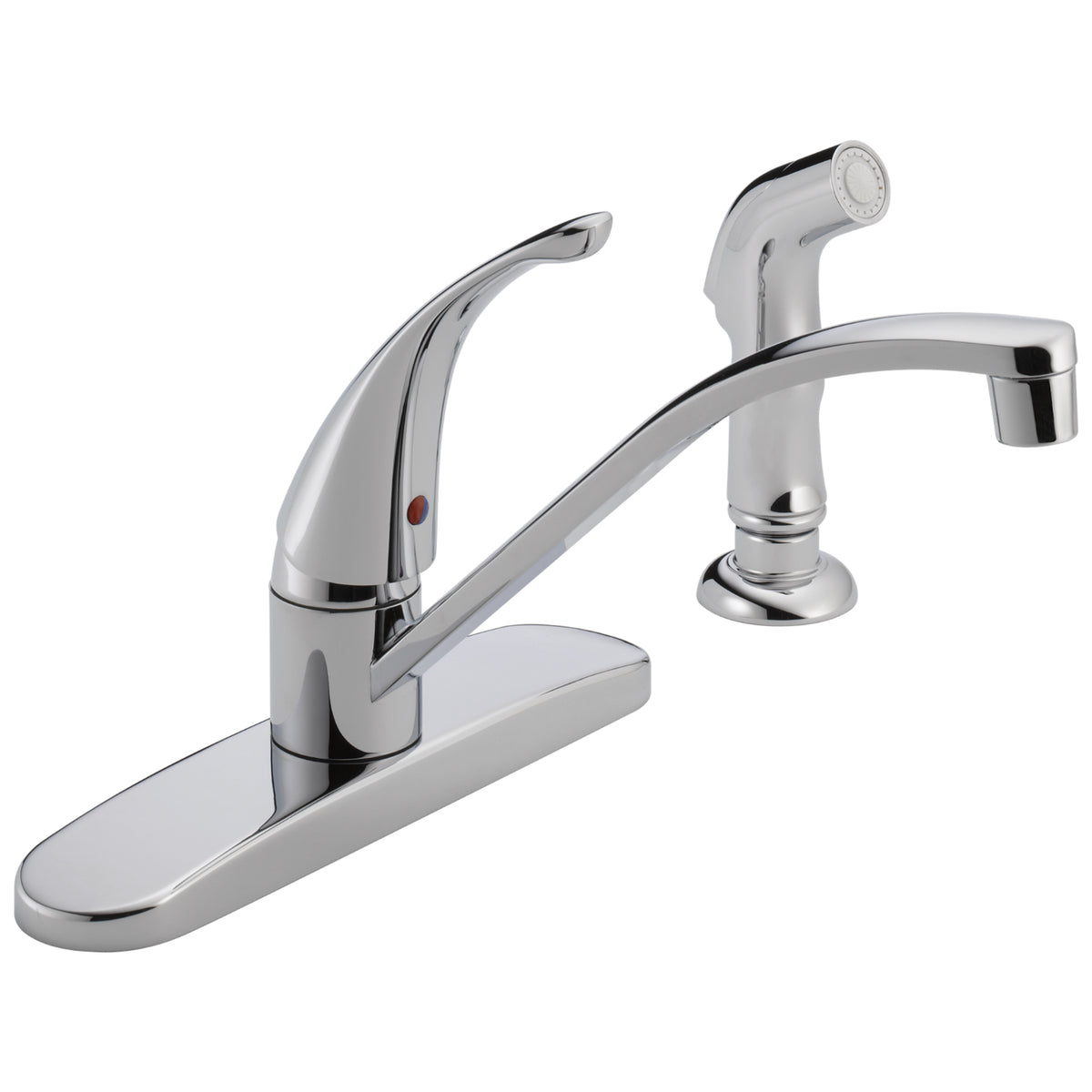 Peerless P188500LF Single Lever 4-Hole Kitchen Faucet, Chrome Finish, 1.80 GPM