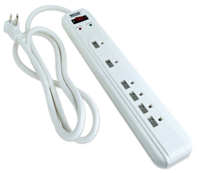 Master Electrician ME905116 1000-Joule Surge Protector, 6 Outlet, White