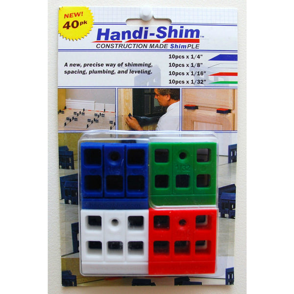 Handi-Shim™ HS4010A Plastic Shim for Construction Applications, Assorted Colors, 40-PC
