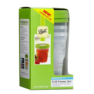 Ball® 1440082100 Plastic Freezer Jars with Snap-On Lids, 8 Oz, 3-Pack