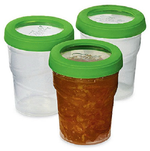 Ball® 1440082100 Plastic Freezer Jars with Snap-On Lids, 8 Oz, 3-Pack