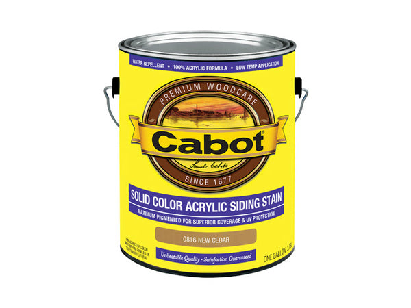 Cabot® 0816-07 Solid Color Acrylic Siding Stain, New Cedar, 1 Gallon