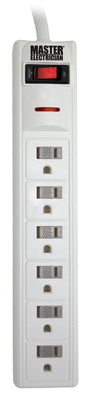 Master Electrician ME902126 1000-Joule Surge Protector, 6-Outlet, White