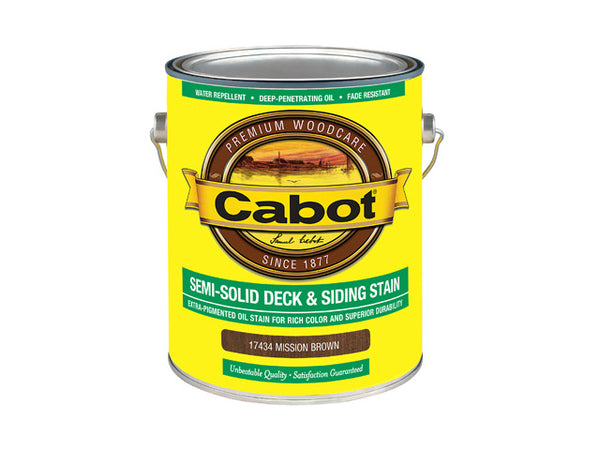 Cabot® 17434-07 Semi-Solid Deck & Siding Stain, Mission Brown, 1 Gallon