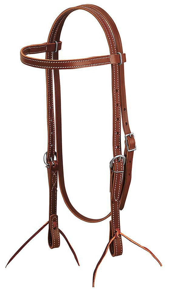 Weaver 10-0335 Latigo Leather Browband Headstall, Brown, 5/8"