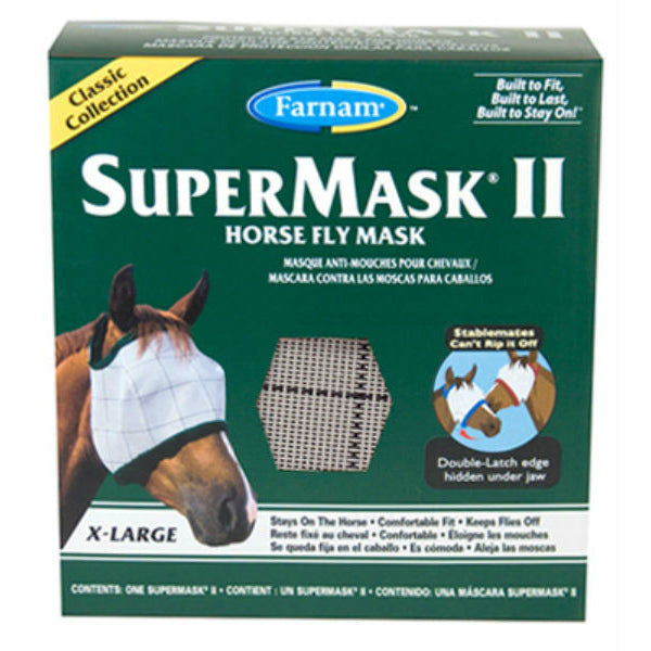 Farnam® 100504651 SuperMask® II Classic Collection Horse Fly Mask, XL, Tri-Color