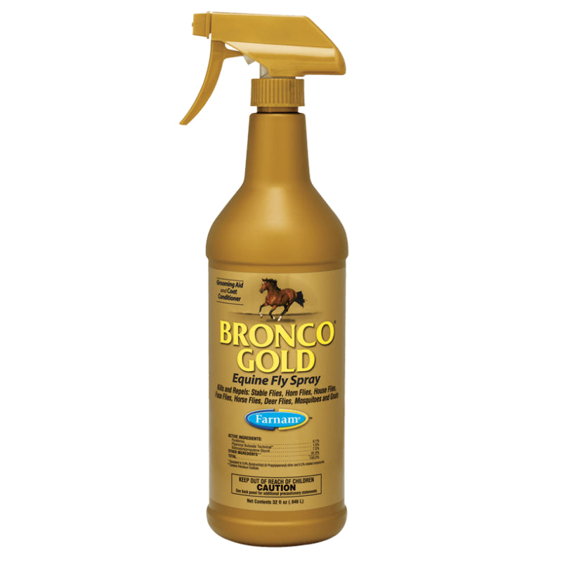 Farnam® 3005635 Bronco® Gold Equine Fly Spray with Trigger Sprayer, 32 Oz