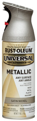 Rust-Oleum® 249130 Universal® Metallic Spray Paint, 12 Oz, Satin Nickel