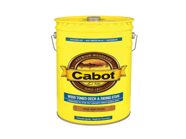 Cabot® 19204-08 Wood Toned Deck & Siding Stain, Heartwood, 5 Gallon