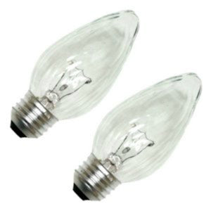 GE Lighting 75337 Flame Tip F15 Multi-Use Light Bulb, Crystal Clear, 25W, 2-Pack