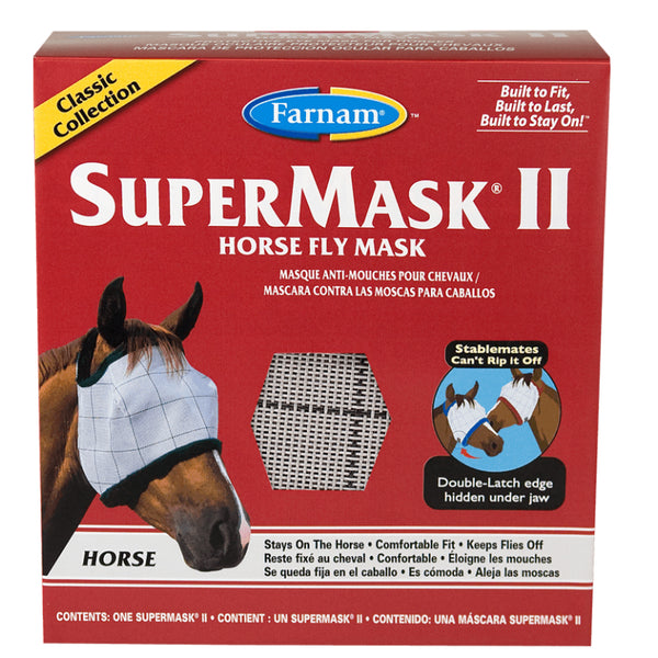 Farnam® 100504650 SuperMask® II Classic Collection Horse Fly Mask, Tri-Color
