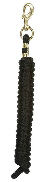 Weaver 35-2100-S1 Braided Poly Lead Rope 10' with  Solid Brass 225 Snap, Black