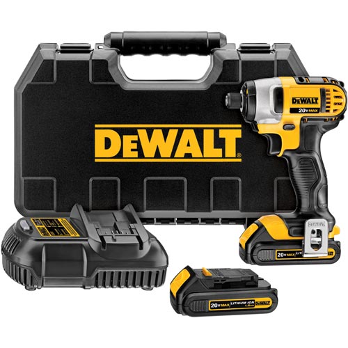 DeWalt DCF885C2 Cordless Lithium-Ion Impact Driver Kit, 20V