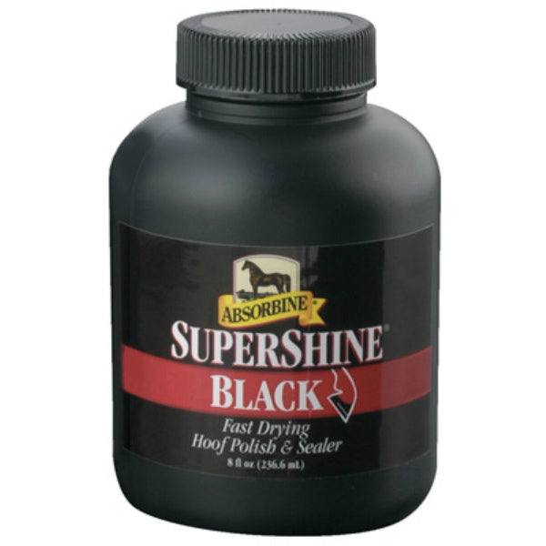 Absorbine 428989 SuperShine Fast-Drying Horse Hoof Polish & Sealer, Black, 8 Oz