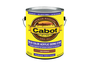 Cabot® 0880-07 Solid Color Acrylic Siding Stain, Redwood, 1 Gallon