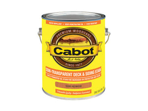 Cabot® 16380-07 Semi-Transparent Deck & Siding Stain, Redwood, 1 Gallon