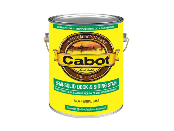 Cabot® 17406-07 Semi-Solid Deck & Siding Stain, Neutral Base, 1 Gallon