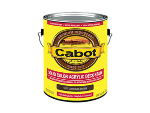 Cabot® 1837-07 Solid Color Acrylic Deck Stain, Cordovan Brown, 1 Gallon