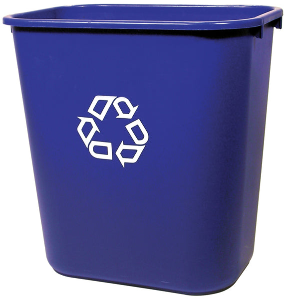 Rubbermaid® Commercial 2956-73-BLUE Deskside Recycling Container, 28-1/8 Qt, Blue
