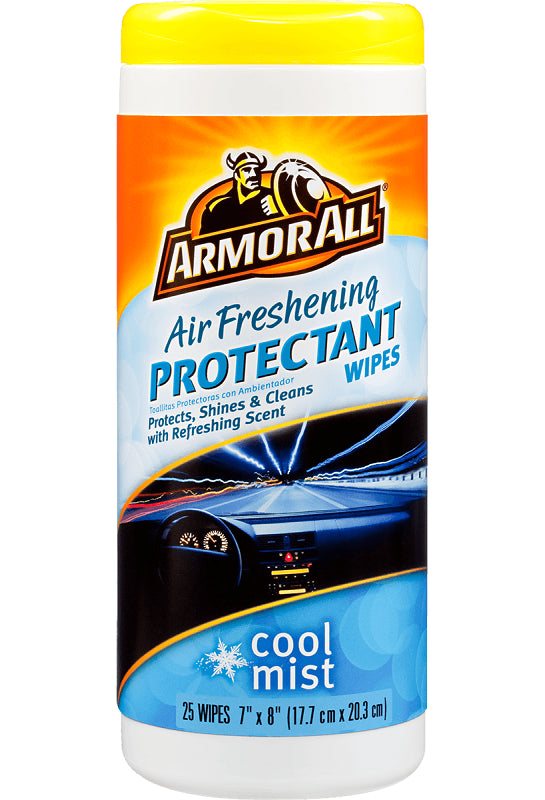 Armor All 78509 Air Freshening Car Protectant Wipes, Cool Mist Scent, 25-Count