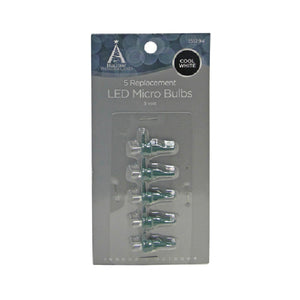 Holiday Wonderland® 11207-88 Replacement Micro LED Bulb, Cool White, 5-Pack