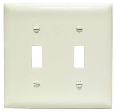 Pass & Seymour Trademaster Wall Plate, 2 Gang, 2 Toggle, Almond