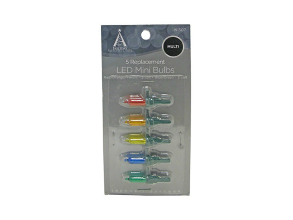 Holiday Wonderland® 11222-88 Replacement LED Mini Bulb, Multi Color, 5-Pack