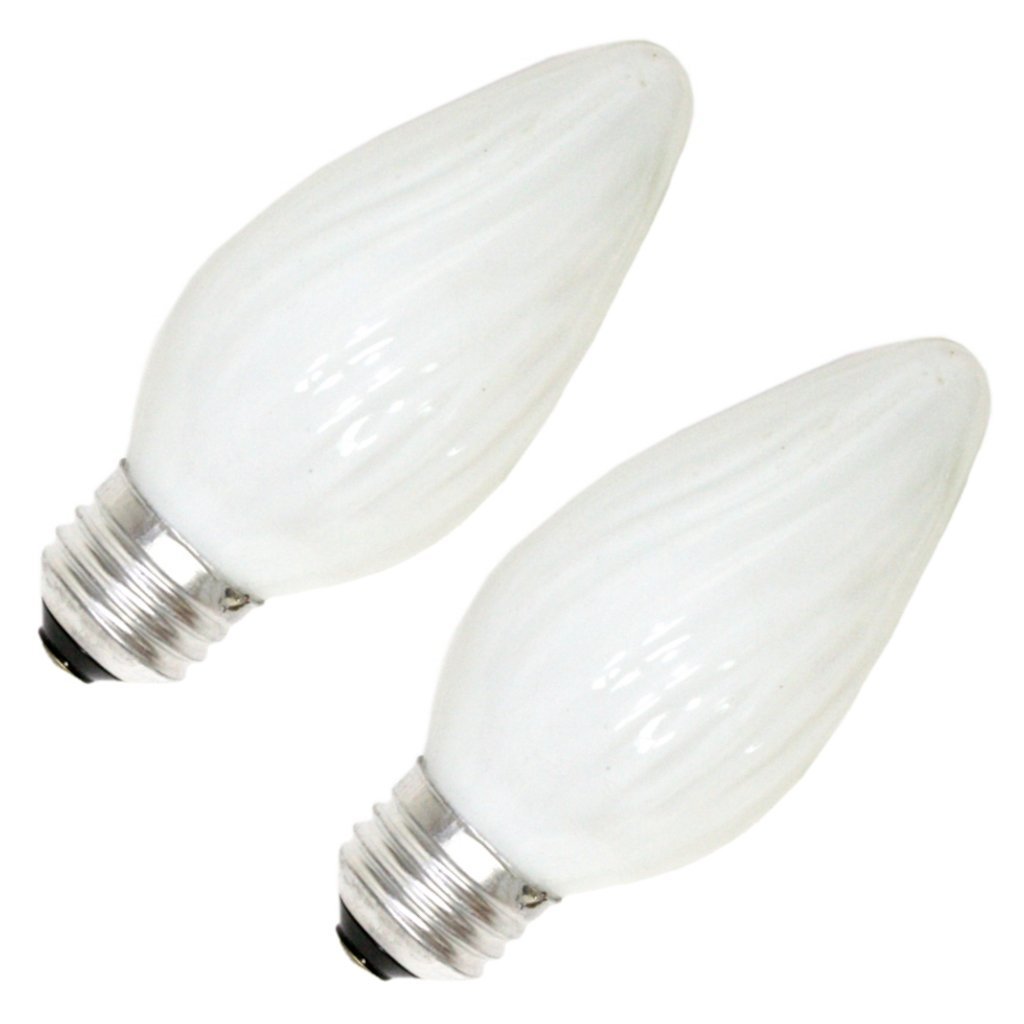 GE Lighting 75338 Flame Tip F15 Multi-Use Light Bulb, Soft White, 25W, 2-Pack