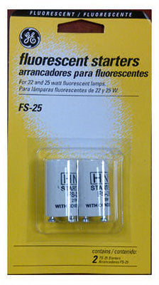 GE Lighting 64820 Fluorescent Starter for 22/25W Lamps, 2-Pack