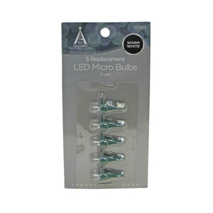 Holiday Wonderland® 11211-88 Micro LED Replacement Bulbs, Warm White, 5-Pack