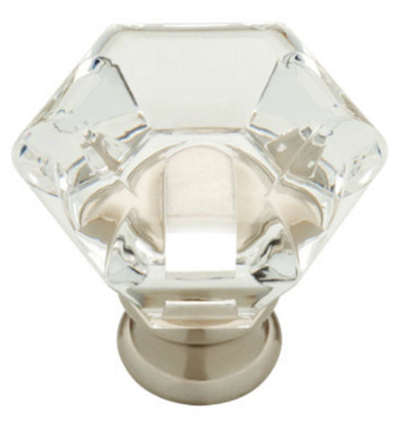 Liberty P15573C-116C Faceted Acrylic Cabinet Knob, 1-1/4", Satin Nickel & Clear