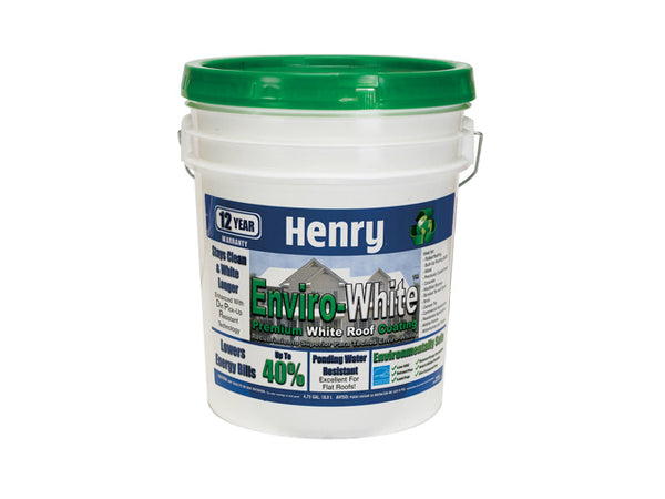 Henry® Company HE687406 Enviro-White™ Elastomeric Roof Coating, 5 Gallon