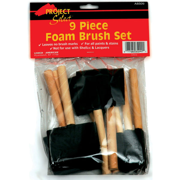 Linzer A8509 High Density Closed Cell Foam Brush Set, 9-Piece
