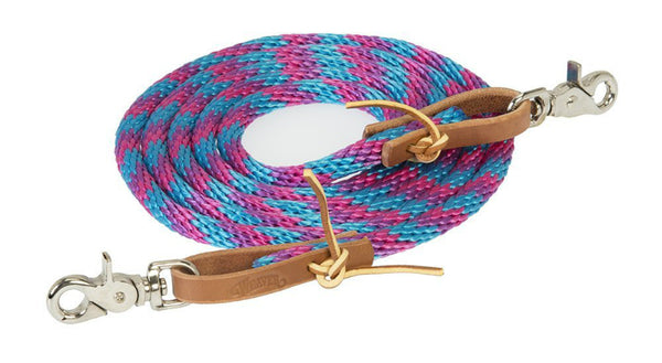 Weaver 35-2027-B16 Poly Roper Rein, Blue/Pink, 3/8" x 8'