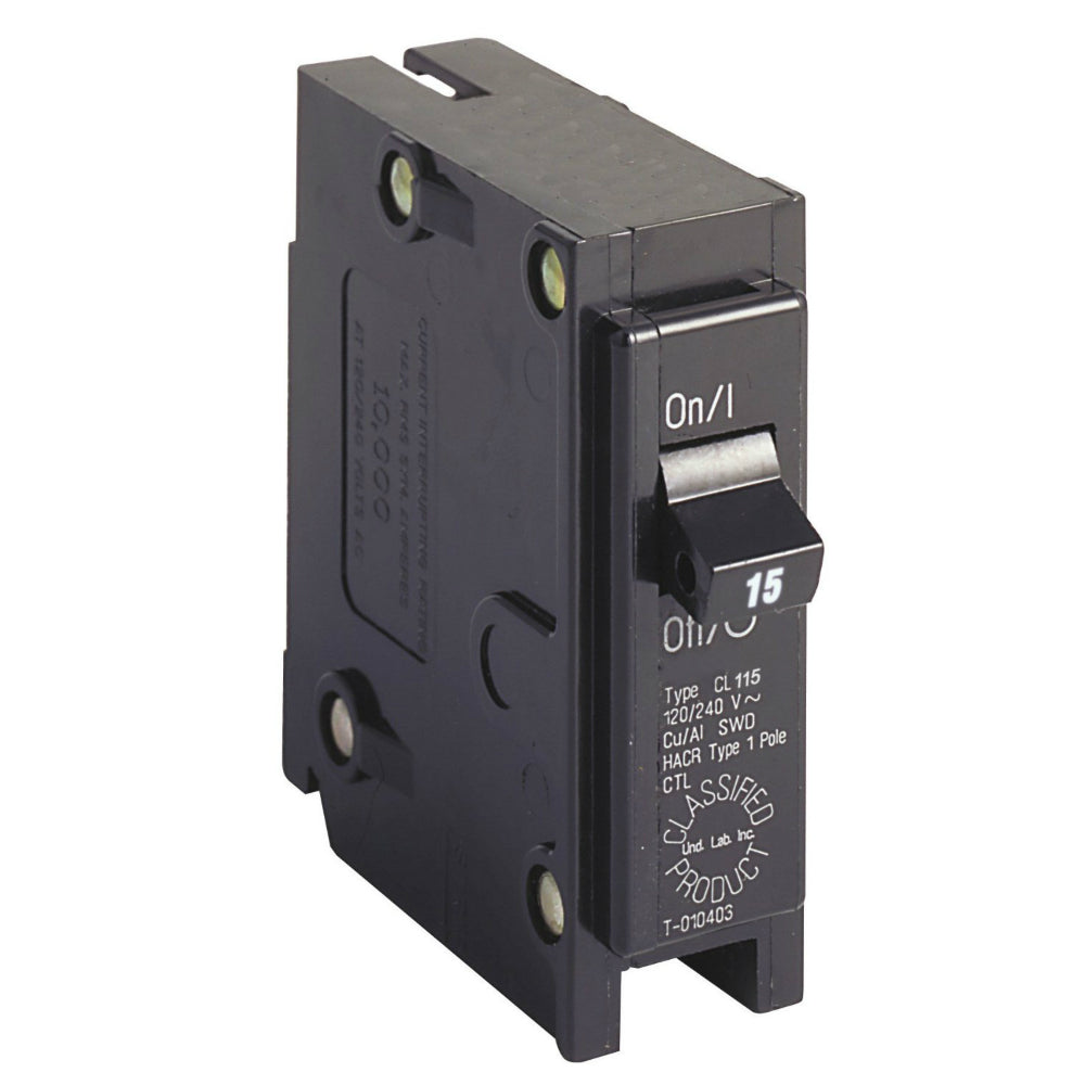 Eaton CL115CS Single Pole UL Classified Replacement Circuit Breaker, 15A, 120V