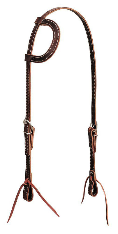 Weaver 10-0093 Latigo Leather Flat Sliding Ear Headstall, Burgundy, 5/8"