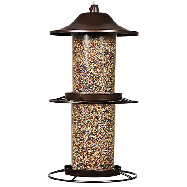 Perky-Pet® 325S 2-Tier Panorama Bird Feeder, Rustic Brown, 17"