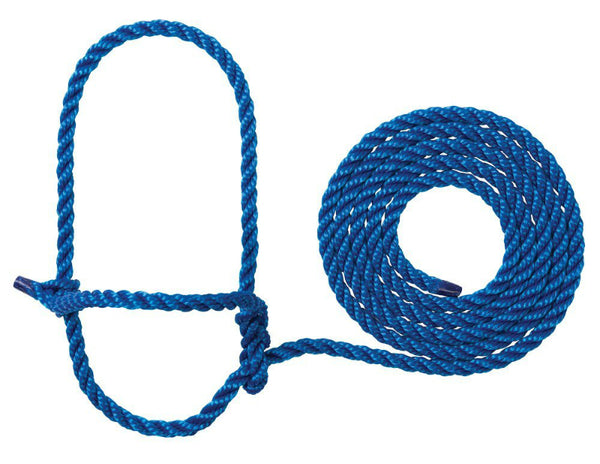 Weaver 35-7900-BL Cow Size Poly Rope Halter, Blue, 7'