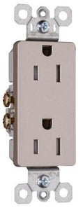 Pass & Seymour TradeMaster Decorator Tamper Resistant Receptacle, 15A, Nickel
