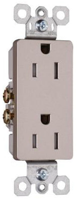 Pass & Seymour TradeMaster Decorator Tamper Resistant Receptacle, 15A, Nickel