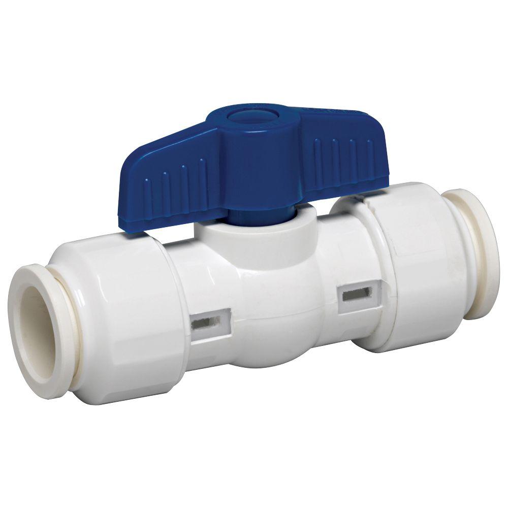 GripWerks™ 117-8-12-12B Push-Fit PVC Ball Valve, 1/2"