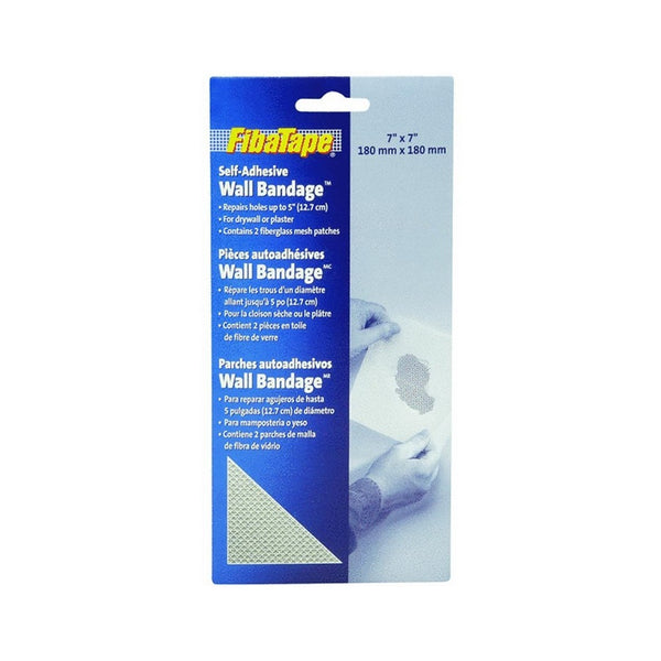 FibaTape® FDW6570-U Self Adhesive Patch Wall Bandage, 7" x 7", White