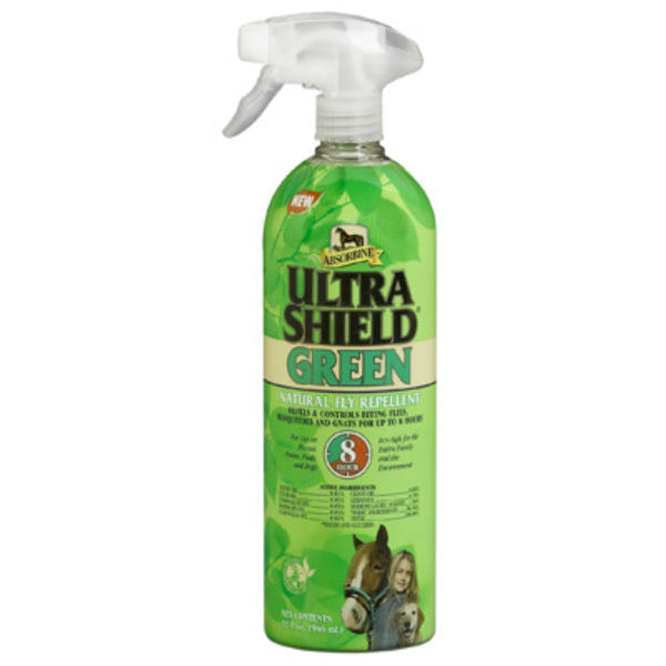 Absorbine 429501 UltraShield Green Natural Fly Repellent Horse Spray, 32 Oz