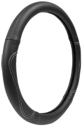 Custom Accessories 38853 Leatherette Steering Wheel Cover, Black